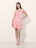 Women's Pink Regular Fit Party Wear Solid Dress