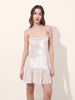 Women's Beige Regular Fit Party Wear Solid Dress