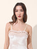 Women's Beige Regular Fit Party Wear Solid Dress