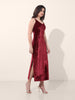 Women's Red Regular Fit Party Wear Solid Dress