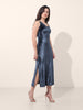 Women's Blue Regular Fit Party Wear Solid Dress