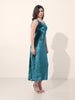 Women's Green Regular Fit Party Wear Solid Dress