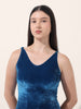 Women's Blue Regular Fit Party Wear Solid Dress