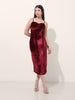 Women's Red Regular Fit Party Wear Solid Dress