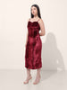 Women's Red Regular Fit Party Wear Solid Dress