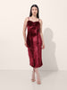 Women's Red Regular Fit Party Wear Solid Dress