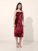 Women's Red Regular Fit Party Wear Solid Dress