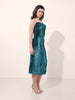 Women's Green Regular Fit Party Wear Solid Dress