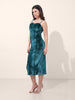 Women's Green Regular Fit Party Wear Solid Dress