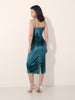 Women's Green Regular Fit Party Wear Solid Dress