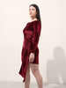 Women's Red Regular Fit Party Wear Solid Dress