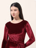 Women's Red Regular Fit Party Wear Solid Dress
