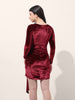 Women's Red Regular Fit Party Wear Solid Dress