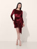 Women's Red Regular Fit Party Wear Solid Dress
