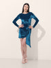 Women's Blue Regular Fit Party Wear Solid Dress