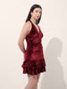Women's Red Regular Fit Party Wear Solid Dress