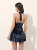 Women's Blue Regular Fit Party Wear Solid Dress