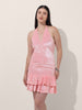 Women's Pink Regular Fit Party Wear Solid Dress