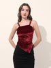 Women's Red Regular Fit Party Wear Solid Tops