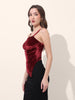 Women's Red Regular Fit Party Wear Solid Tops