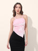 Women's Pink Regular Fit Party Wear Solid Tops