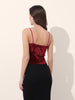 Women's Red Regular Fit Party Wear Solid Tops
