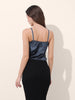 Women's Blue Regular Fit Party Wear Solid Tops