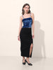 Women's Blue Regular Fit Party Wear Solid Tops