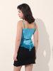 Women's Blue Regular Fit Party Wear Solid Tops