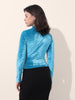 Women's Blue Regular Fit Party Wear Solid Tops