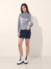 Women's Grey Regular Fit Party Wear Solid Tops
