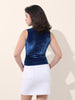 Women's Blue Regular Fit Party Wear Solid Tops