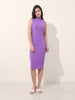 Women's Purple Regular Fit Casual Solid Dress