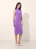 Women's Purple Regular Fit Casual Solid Dress