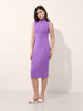 Women's Purple Regular Fit Casual Solid Dress