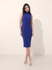 Women's Blue Regular Fit Casual Solid Dress
