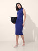 Women's Blue Regular Fit Casual Solid Dress