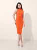 Women's Orange Regular Fit Casual Solid Dress
