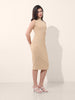 Women's Beige Regular Fit Casual Solid Dress
