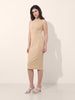 Women's Beige Regular Fit Casual Solid Dress