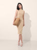 Women's Beige Regular Fit Casual Solid Dress