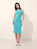 Women's Turquoise Regular Fit Casual Solid Dress