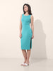 Women's Turquoise Regular Fit Casual Solid Dress