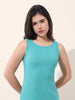 Women's Turquoise Regular Fit Casual Solid Dress
