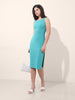 Women's Turquoise Regular Fit Casual Solid Dress