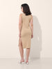 Women's Beige Regular Fit Casual Solid Dress