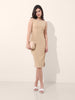 Women's Beige Regular Fit Casual Solid Dress