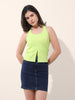 Women's Green Regular Fit Casual Solid Tops