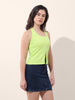 Women's Green Regular Fit Casual Solid Tops