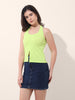 Women's Green Regular Fit Casual Solid Tops